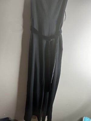 Strapless Wide Leg Jumpsuit Large New With Tags Aakaa Velvet Belt