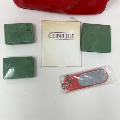 Vintage Clinique Make Up Set Compact Mirror Bag Blusher Shadow - Picture 2 of 12