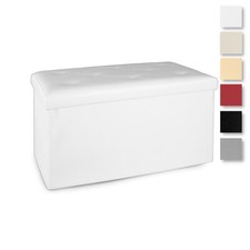 Panca rettangolare Pouf contenitore Ottoman in simil pelle Y945