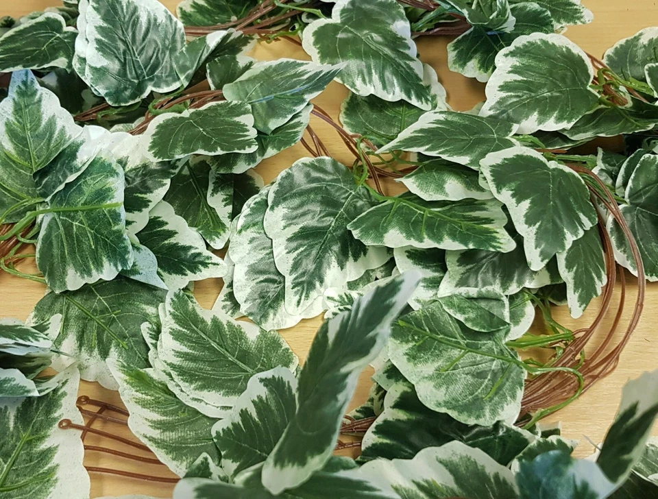 Artificial Trailing Ivy Garland Vine Plants Leaf Leaves Foliage White Grape Leaf - Image 3 of 4