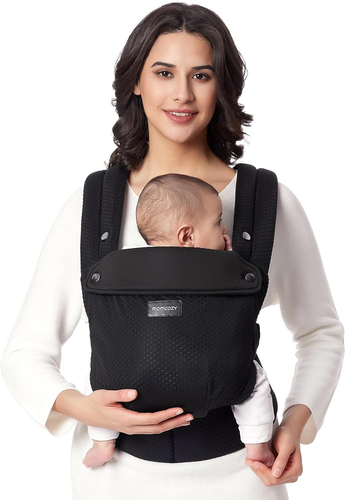 Marsupio Portabebè Momcozy Traspirante - Per Bambini 3.2-20 Kg, Design Ergonomico A Forma Di X, Rete Air Mesh Grigia, Supporto Lombare In EVA, Per Genitori Mani Libere