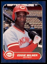 1986 Fleer Eddie Milner Baseball Cards #182