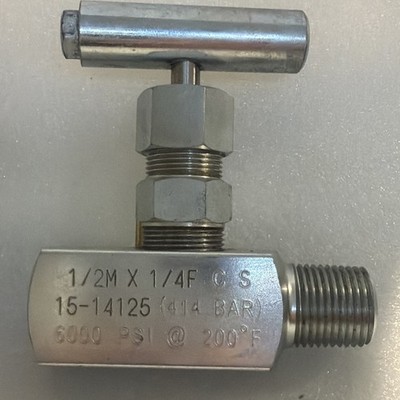 KF Gas Ball Valve 1/2M X 1/4F 15-14124 (414 BAR) 6000 PSI  200 F *NEW* Fast Ship