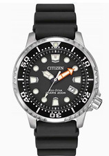 Citizen Eco-Drive Diver 200m Black Dial Black Rubber Strap BN0150-28E Box