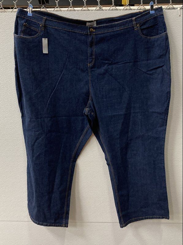 Venezia Woman Women's Dark Blue Stretch Denim Cropped Jeans NWT Sz 42W