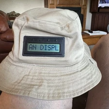 Vtg Karnova Corp Boonie Bucket Sun Hat Tan Send LED Message On The Front To Read