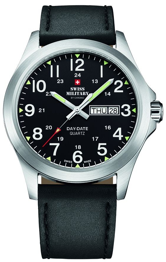 Swiss Military by Chrono Men's Day-Date (42mm) Black Dial / Black SMP36040.15