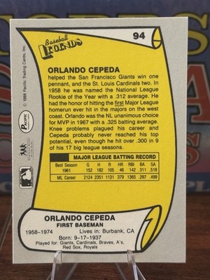 1988 Pacific Baseball Legends - Orlando Cepeda #94 | eBay