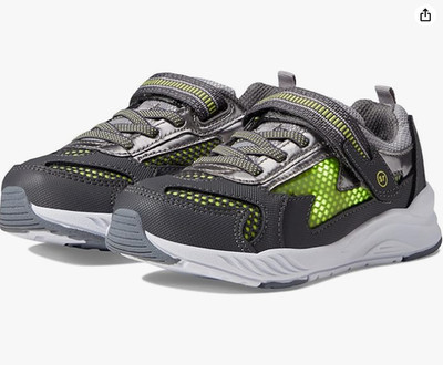 Stride Rite Baby Boy's Lighted Cosmic Toddler Grey/Neon Size 10 Toddler Wide