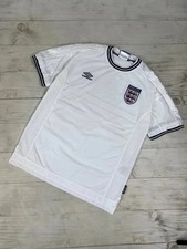 Vintage Umbro England 1999 2001 Home Shirt Soccer Jersey Men Size L White
