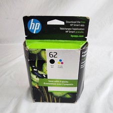 Genuine HP 62 Black Tri-Color 2-Pack Ink Cartridges N9H64FN 140 New