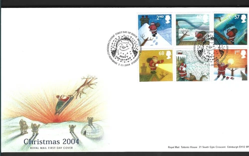 GB 2004 CHRISTMAS SET on UNADDRESSED FIRST DAY COVER