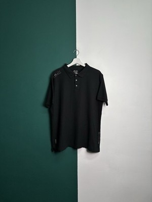 RLX Ralph Lauren Mens L Polo Shirt Black Technical Knit Performance Cotton Golf