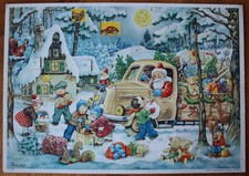 stary kalendarz adwentowy, KURT BRANDES, 1955, budowa drukarni Köthen, nr 9035