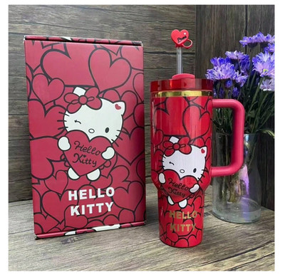 SANRIO 40 Oz Red Tumbler Stainless Steel Coffee Mug Cup Insulated Portable