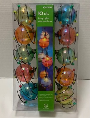 Mainstays 10ct Multi-color Balloon Shape In & Outdoor String Lights BRAND NEW