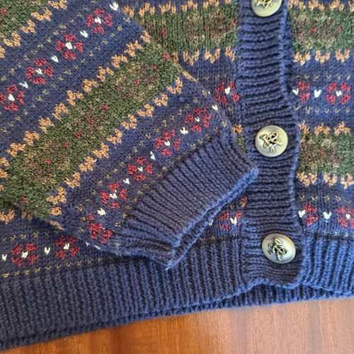Vintage The Eagles Eye Cardigan Pullover Large Multicolor Fair Isle gestreift Knopf - Bild 5 von 8