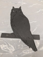 black metal silhouette great horned owl wall ...