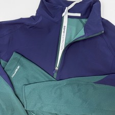 Zero Restriction Mens Medium 1/2 Zip Golf Pullover Colorblock Mock Neck