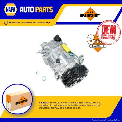Air Con Compressor fits CITROEN BERLINGO MULTISPACE B9 1.6 2008 on NRF Quality