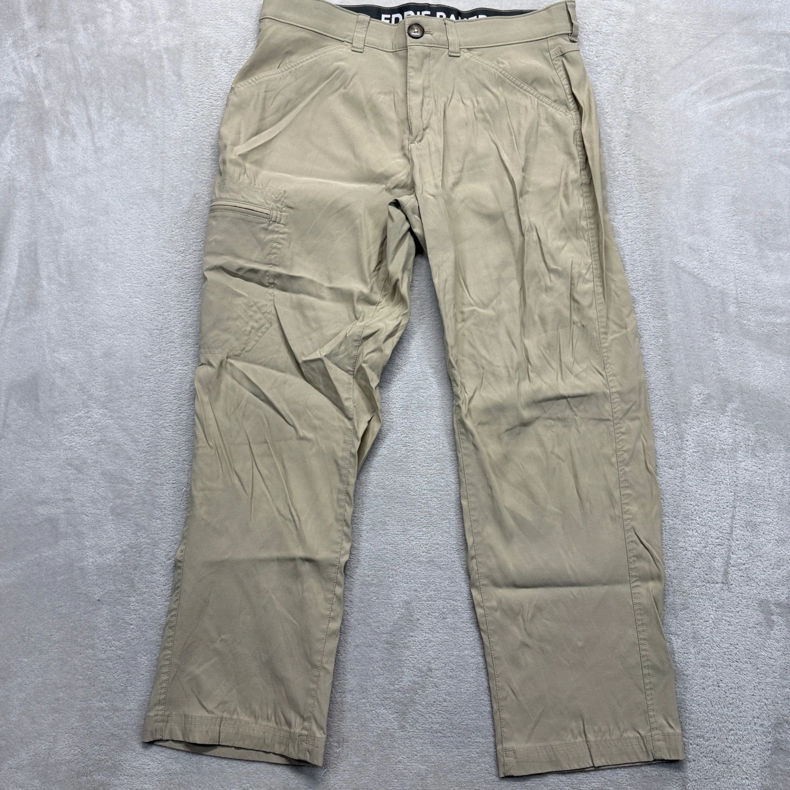 Eddie Bauer Pants Mens 32x29 (32x27) Beige Rainier Tech Pant Cargo Performance