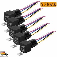 12V 40A 5x KFZ Relais Öffner Schließer Auto Umschaltrelais Wechselrelais Sockel