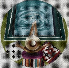 Needlepoint Handpainted Colors of Praise Pool Edge 4"
