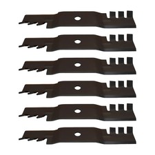 Six 6 Interchangeable Toothed Mulching Blades Fits John Deere Zero-Turns