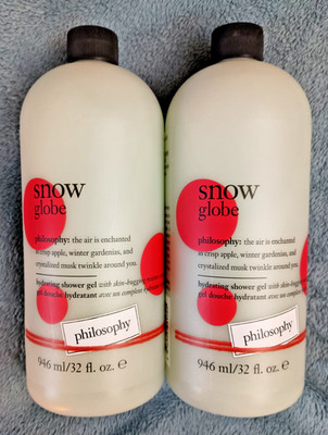 2 PACK Philosophy SNOW GLOBE Jumbo 32oz Shampoo Hydrating Shower Gel Bubble Bath