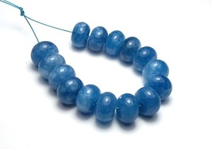 GRANDIDIERITE Rondelle Beads Aqua Blue 8mm NATURAL 15 pcs