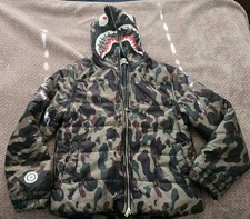 Bape By A Bathing Ape Men's Camo Shark Full Zip Hoodie Multicolor Green WGM