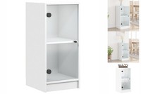 Beistellschrank Mit GlastüRen Weiß 35X37X75,5 Cm