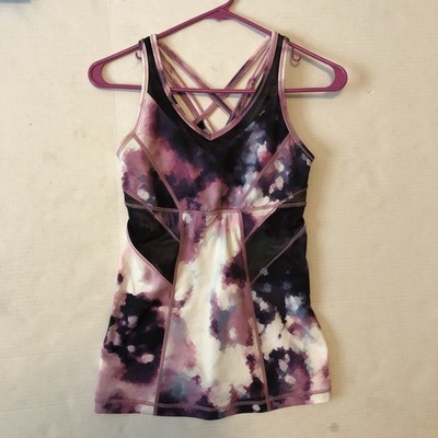 Lululemon Size 6 Strap It Like It's Hot Tank Blooming Pixie Raspberry Blue