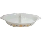Vintage Pyrex Glass Town & Country Divided Casserole Baking Dish 1 1/2 Qt