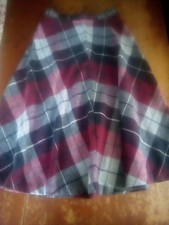 Youths Sz.10 Grey Burgundy Plaid Skirt NonBranded No Tags