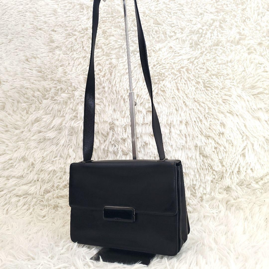 Excellent Condition PRADA All Leather Shoulder Bag Black Vintage thumbnail 6