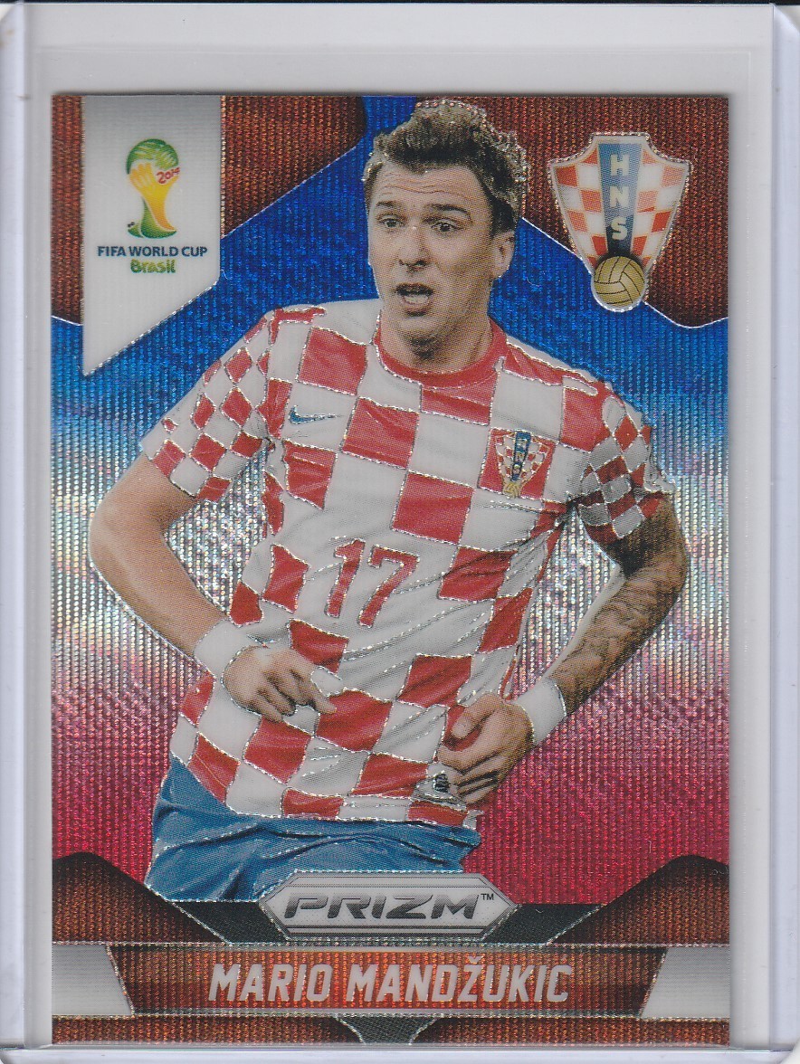 MARIO MANDZUKIC Croatia 2014 Panini Prizm World Cup Brazil #120 Blue & Red Wave
