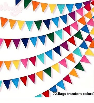 Wimpel Fahnen Banner Dreieck Wimpel Fahnen Regenbogen (6er Pack mit 12 Fahnen)