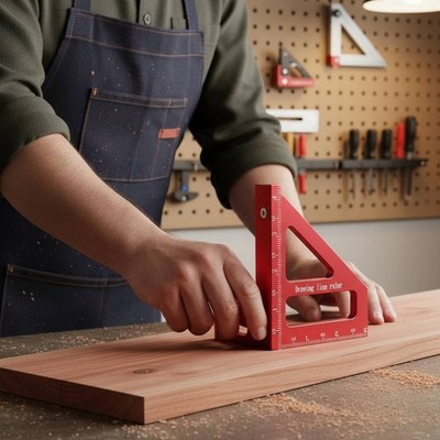 Aluminum Alloy Triangle Ruler Easy To Read Markings Woodworker's Speed Square