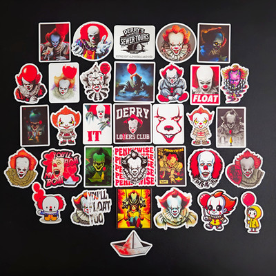 IT Pennywise Vinyl Stickers The Dancing Clown You'll Float Too Lover Loser Club