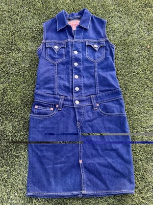 Levi s Type 1 Jeans Dress Size Medium Y2K Dark Wash Sleeveless