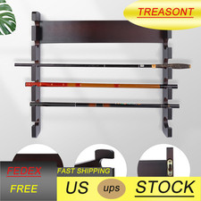 Pool Cue Rack Wall Mounted, Horizontal Storage Billiard Cue Holder 6 Sticks US
