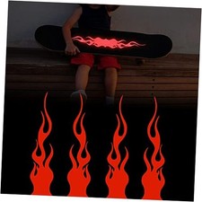 4 Pcs 7.8" Flame Reflective Sticker for Car Vinyl Racing Sports Flame Red