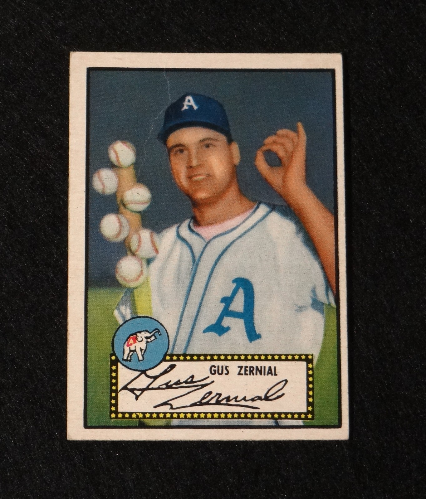 1952 Topps Baseball Card #31 Gus Zernial Phila. Athletics Black Back VG (crease)