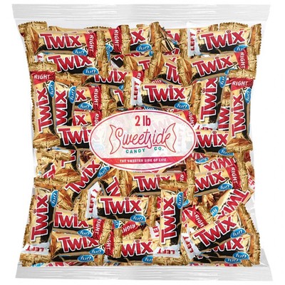 Twix Fun Size Candy Bars Left and Right, 2Lb Pack of Bulk Chocolate Candy Indivi