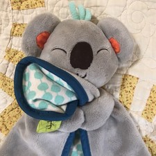 Baby Lovey B Toys Cuddly Gray Koala Bear Koko Dot Security Blanket 15"