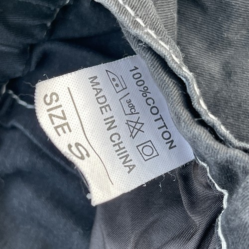 Y2K Black Baggy Grunge Cargo White Contrast Stitching Utility Pants Womens S - Picture 6 of 6