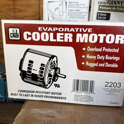 Dial Manufacturing 2203 Evaporative Cooler Motor, 1-Speed, 1/2-HP, 115-Volt -