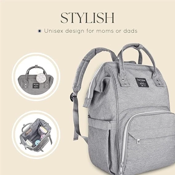 Baby Maternity Bag Backpack Waterproof Nappy Bag Large Capacity Changing Grey - Image 3 of 4