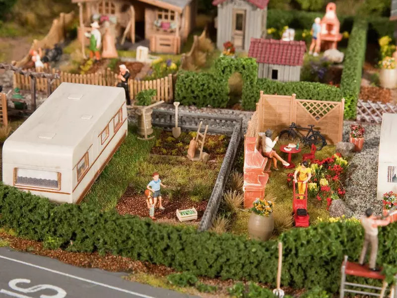 FALLER 180495 deux jardins familiaux et caravanes échelle HO 1/87 miniature